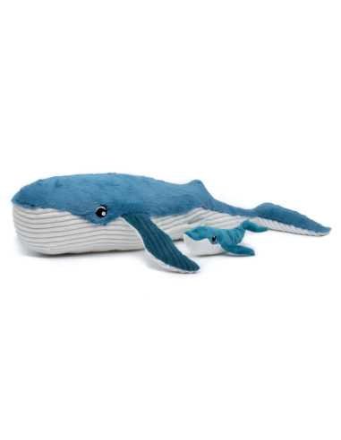 Peluche Gravillou la Baleine Maman/Bébé Bleu |Les déglingos