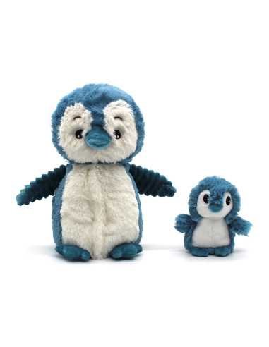 Peluche Iglou Le Pingouin Maman/Bébé Bleu |Les déglingos