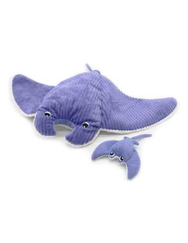 Peluche Mantalou la raie manta Maman/Bébé Violet |Les déglingos